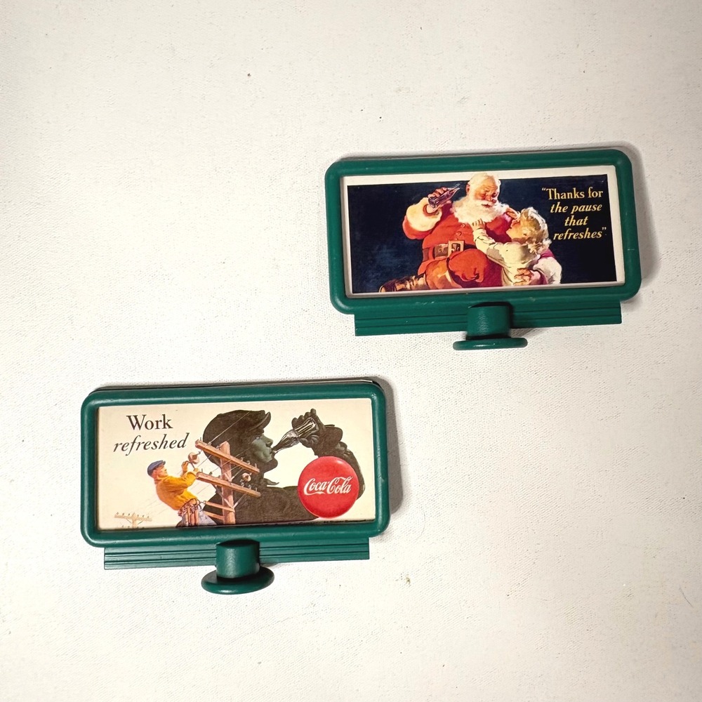 Vintage Coca Cola Town Square Billboard Decor Christmas Village Miniature Set 2